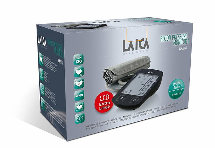 Laica BM2604 Tensiómetro de Brazo Negro con Pantalla LCD